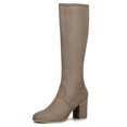 thumbnail image 1 of Unique Bargains Women's Round Toe Block Heel Knee High Boots, 1 of 6