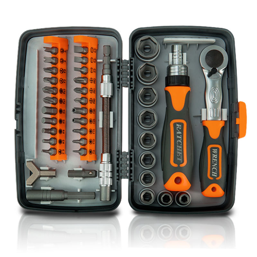 Ratchet 38 in 1 Household Labor Saving Ratchet Screwdriver Bit Set Multipurpose Tool Kit Hardware Tools Combination Wrenches Toolbox Hand Tool Sets