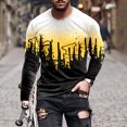 thumbnail image 2 of Chandail à Manches Longues pour Hommes Mode Décontractée Col Rond Chandail à Enfiler Imprimé T-Shirt à Manches Longues Blouse, 2 of 3