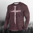 thumbnail image 2 of NaWent T-shirts Graphiques pour Hommes Liquidation Hommes Décontracté Col Rond Chandail à Enfiler Imprimé Blouse à Manches Longues Rouge XXXXXXL Rouge XXXXXXL, 2 of 3