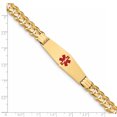thumbnail image 3 of Bracelet Médical en Or Jaune 14K Forme Diamant Doux Émail Rouge, 3 of 3
