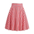 thumbnail image 1 of B91xZ Jupes Plissées pour Femmes Jupe Mini Taille Haute avec Fente, Rouge P, 1 of 4