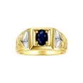 thumbnail image 1 of RYLOS Men's Rings 14K Yellow Gold Rings Designer Weave Band 7X5MM Oval Gemstone &  Diamond Ring Sapphire September Birthstone Rings For Men,  Size 12, 1 of 7