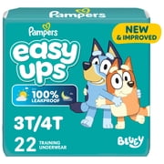 Pampers Easy Ups Girls & Boys Potty Training Pants, Size 5 (3T4T), Bluey Absorbent Training Underwear, Up to 100% Leakproof Day and Night, Hypoallergenic