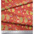 thumbnail image 3 of Soimoi Orange Rayon Fabric Mandala & Paisley Printed Fabric 1 Yard 58 Inch Wide, 3 of 4