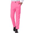 thumbnail image 1 of INSPIRE CHIC Men's Formal Flat Front Straight Fit Solid Prom Dress Pants 32 Pink, 1 of 6
