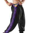 thumbnail image 3 of Adult Men Tear Away Joggers Pants Basketball Pant Split Snap Button Gym Jogging Pants Trousers, 3 of 8