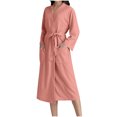 thumbnail image 1 of Robes for Women Waffles Knit Solid Color Long Bathrobe Soft Lightweight Unisex Spa Robe Loungewear Pajama Skirt Lady XL, 1 of 5