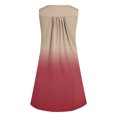 thumbnail image 3 of Dvkptbk Robe d'Été Décontractée pour Femme 2024 à Col Rond, Manches Courtes, à Blocs de Couleur, Robe de Plage Boutonnée, Ourlet Évasé, Fluide, Plissée, T-Shirt, Midi, Courte, 3 of 4