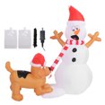 thumbnail image 2 of 3.6ft Inflatable Christmas Snowman with Dog, White LED Lights IP44 Water Resistant Inflatable Snowman Bite Dog Christmas Inflatables Outdoor Decorations for Garden Yard Decorations, 2 of 7