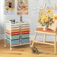 thumbnail image 2 of Gymax Chariot Roulant de Bureau 12 Tiroirs de Rangement Bacs d'Organisateur de Studio Papier pour Scrapbooking Macaron, 2 of 10