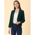 thumbnail image 4 of INSPIRE CHIC Blazer pour Femme à devant Ouvert Veste de Tailleur Courte d'Été pour le Travail m Vert-Uni, 4 of 6