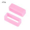 thumbnail image 3 of Unique Bargains Watch Band Strap Loops Silicone for 19mm Width Watch Band, Pink 4 Pack, 3 of 5