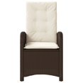 thumbnail image 3 of vidaXL Outdoor Reclining Garden Chairs 2 Pieces with Cushions Brown Poly Rattan, 3 of 5