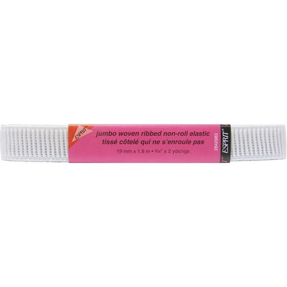 UNIQUE CREATIV Jumbo Woven Ribbed Non-Roll Elastic, 19 mm (0.75 in), 8 m (8.75 yd)