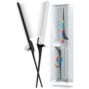 ColorBow Rat Tail Peignes pour styliste capillaire (2 Paquet) Peigne à teasing, Peigne de redresseur de cheveux, Pebe de fer plat, Pepe de redressement, Outils de coloration des cheveux pour les points forts Ombr Balayage