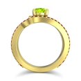 thumbnail image 4 of 2.50 Ct Forme Ronde Péridot & Rubis Rouge Belle Bague de Fiançailles pour Fiancée Solide 14K Or Jaune Taille 6.5 par Diamond-Capitals, 4 of 8