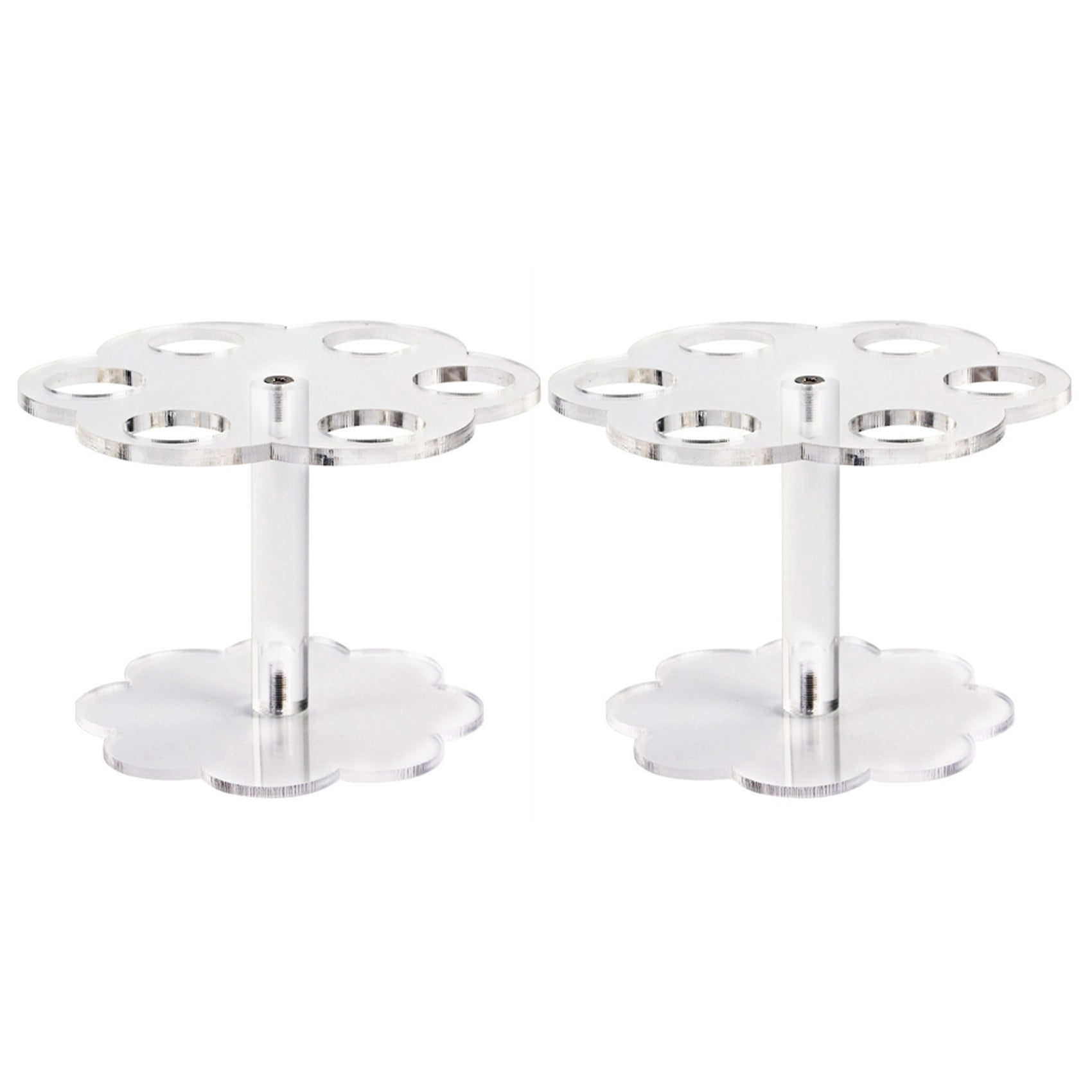 2 Pcs Support de Cornet de Crème Glacée en Acrylique à 6 Trous Transparent