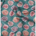 thumbnail image 1 of Soimoi Green polyester Crepe Fabric Rose Floral Decor Fabric Printed Yard 42 Inch Wide, 1 of 1