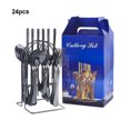 thumbnail image 4 of kurtrusly 24pack/lot Stainless Steel Tableware Set Compact And Versatile Sturdy black, 4 of 6