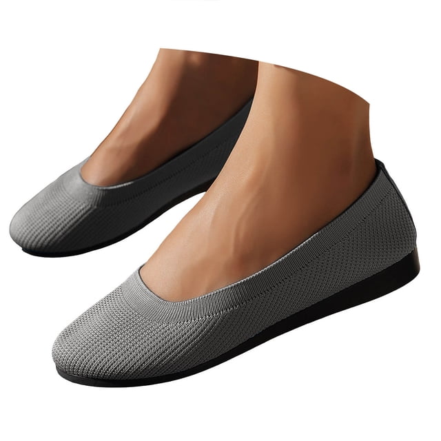 Dakaela Ballerines Chaussures Plates Femmes Habillées Bout Rond à Enfiler Ballerine Marche Mocassins à Petit Talon Compensé