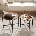 thumbnail image 4 of Costway Ensemble de 2 Tables Basses Rondes 21,5 Pouces et 25,5 Pouces Tables Basses Gigognes Table d'Appoint Ronde, 4 of 10