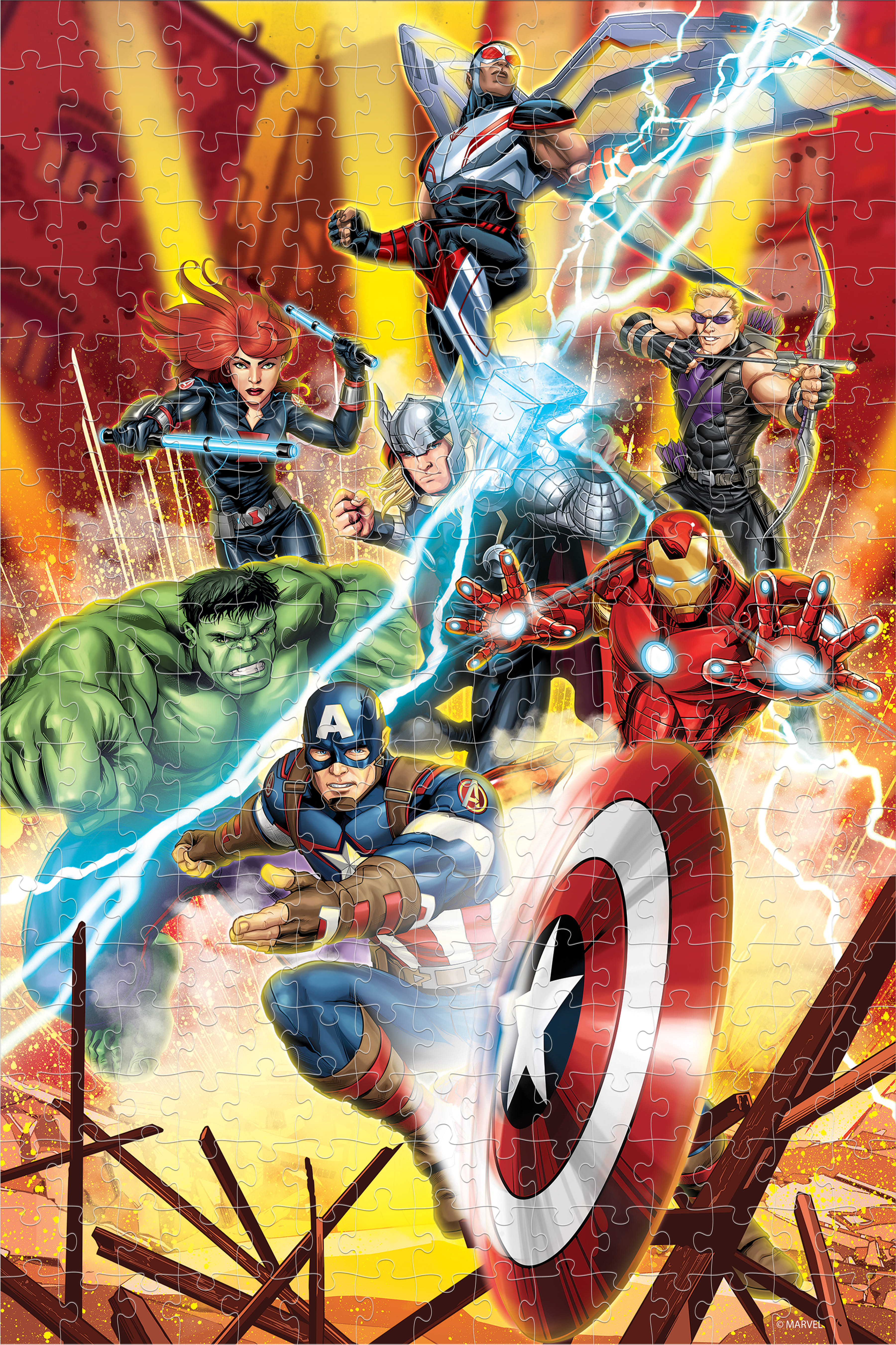 Marvel Avengers Ensemble de 2 Puzzles avec Figures