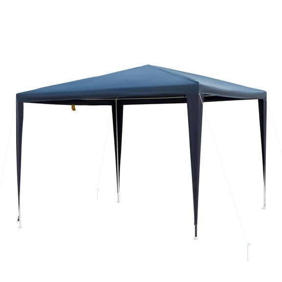 Outsunny 10x10ft Party Gazebo Tente Portable Pliant Jardin Auvent Événement Abri Pare-Soleil Extérieur Bleu
