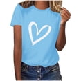 thumbnail image 1 of Diufon Hauts de la Saint-Valentin pour Femmes, Tunique Décontractée à Manches Courtes, Chandail à Col Rond, Blouse Tendance Mignonne à Imprimé Graphique, 1 of 6