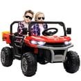 thumbnail image 1 of Aosom 2 Seater Ride on Car, 12V 7AH Ride on Dump Truck Kids UTV, Red, 1 of 10