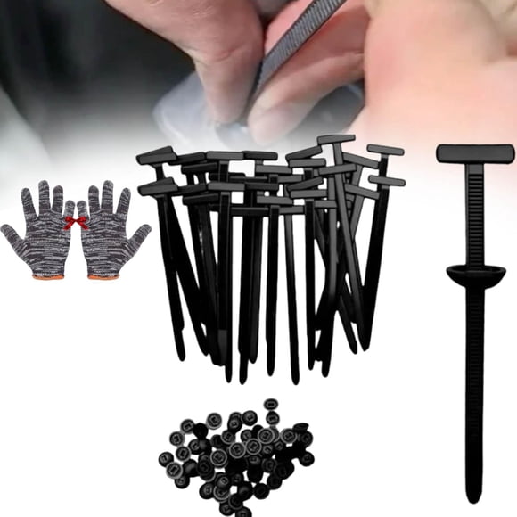 ZipLock Pro Cable Ties, Self-Locking Zip Ties with Buckles, Nylon Universal Cable Tie Buckle, Reusable Nylon Cable Ties Fix Car Panels, Bundle Cords (50set)