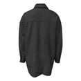 thumbnail image 4 of WEIYLL Womens Fleece Jackets Shirt Oversized Button Down Long Shacket Pockets Black Fall Tops Size XL, 4 of 5