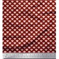 thumbnail image 1 of Soimoi Red Rayon Fabric Pink Heart Decor Fabric Printed Yard 42 Inch Wide, 1 of 5