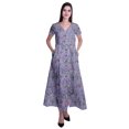 thumbnail image 1 of Moomaya Robe Longue Maxi pour Femmes à Manches Courtes, Robe Formelle/décontractée avec Poches P-TTG, 1 of 6