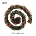 thumbnail image 4 of Guirlande de Guirlande Bicolore de Noël 200 cm x 9 cm – Bandes Décoratives Rouges pour Animaux de Compagnie pour la Décoration d'Arbres et de Tables à l'Intérieur et à l'Extérieur, 4 of 5