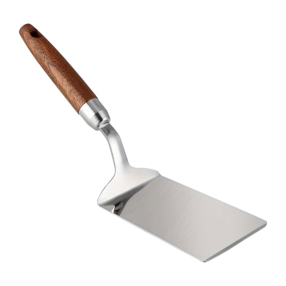 Hearth & Gear Stainless Steel Spatula For Cooking BBQ Steak Pizza Pancake Scraper With Wooden Handle Kitchen Tool Home Gadgets Must Have Home Stuff Appliances Cool Apartment Stuff Baking Steel Storage