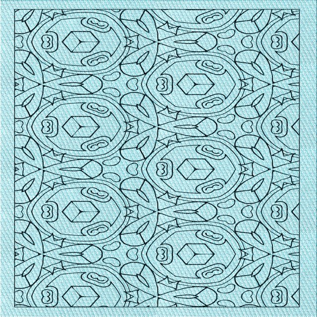 Ahgly Company Machine Washable Indoor Square Transitional Electric Blue Area Rugs, 8' Square