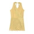 thumbnail image 3 of Ocealan Robe de Danse Latine Jazz pour Filles Enfants Costume de Danse Tango Rumba Samba Brillant Justaucorps à Franges Jaune 6, 3 of 5