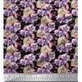 thumbnail image 1 of Soimoi Velvet Fabric Insect,Pansy & Yellow Flower Floral Print Fabric by the Yard 58 Inch Wide, 1 of 3