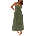 thumbnail image 1 of WRKEKC Robes d'Été pour Femmes Femmes Bretelles Larges Dos Nu à Col en V Robe Midi Moulante pour Soirée Sortie, 1 of 8