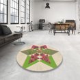 thumbnail image 4 of Ahgly Company Tapis d'Intérieur Lavable en Machine Carré Transitionnel Kaki Or, 5 Pieds Carré, 4 of 7