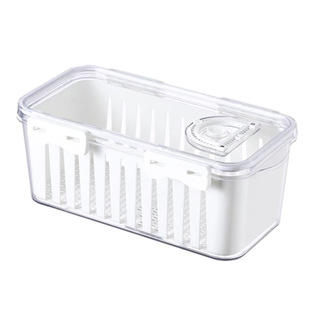 Airtight Refrigerator Storage Containers for Meat Fish, BPA-Free Plastic Bins with Drainage Design, Durable Kitchen Organizer for Fresh Produce, Stackable Pantry Solution