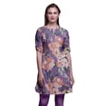 thumbnail image 1 of Bimba Kurti à Manches Retroussables pour Femmes, Col Mandarin Imprimé, Hauts de Kurti Courts, 1 of 6