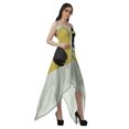 thumbnail image 2 of Moomaya Robe à Ourlet Asymétrique pour Femmes, Robe à Bretelles Spaghetti à Dos Nu avec Mouchoir, 2 of 4