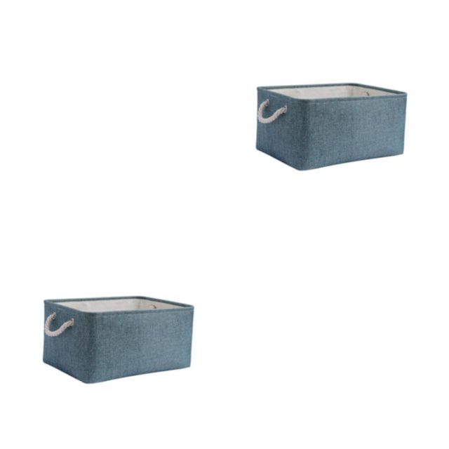 relayinert Contenant de Rangement pour l'Organisation et Poignée en Corde Robuste Boîte de Rangement Pliable Macaron Bleu Clair 31*21*13) 2Ensemble