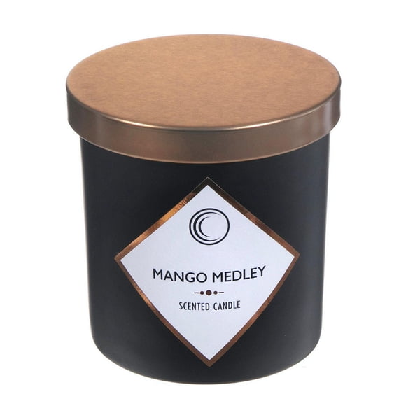 7Oz Noir Mat Bougie Parfumée Avec Couvercle (Mango Medley) - Set of 2
