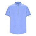thumbnail image 5 of BOBOGOJP Shirts for Men Slim Fit Short Sleeve Button Up Shirts Wrinkle-Free Printed Business Casual Shirts,Blue L, 5 of 5