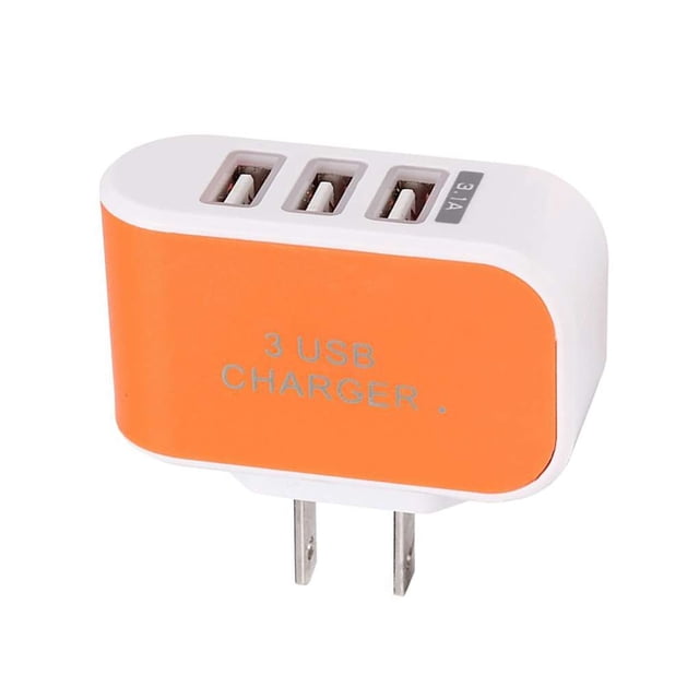 Universal Candy Color 3 USB Multi-Port Wall Charger adapter ; Wall US Plug Wall Adapter Cube Block AC 110-220V 5V