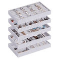 thumbnail image 1 of Jewelry Organizer Tray, 10 Pcs Stackable Velvet Jewelry Organizer for Drawer, Jewelry Storage Display Trays Showcase, 1 of 7