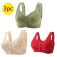 thumbnail image 2 of Timegard 3pc Plus Size Bras for Women Front Closure Button Full Support Bralette Comfort Seniors Bras, 2 of 6